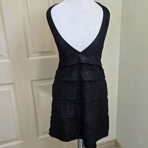 Nwt Free People black shimmery halter dress M whimsygoth